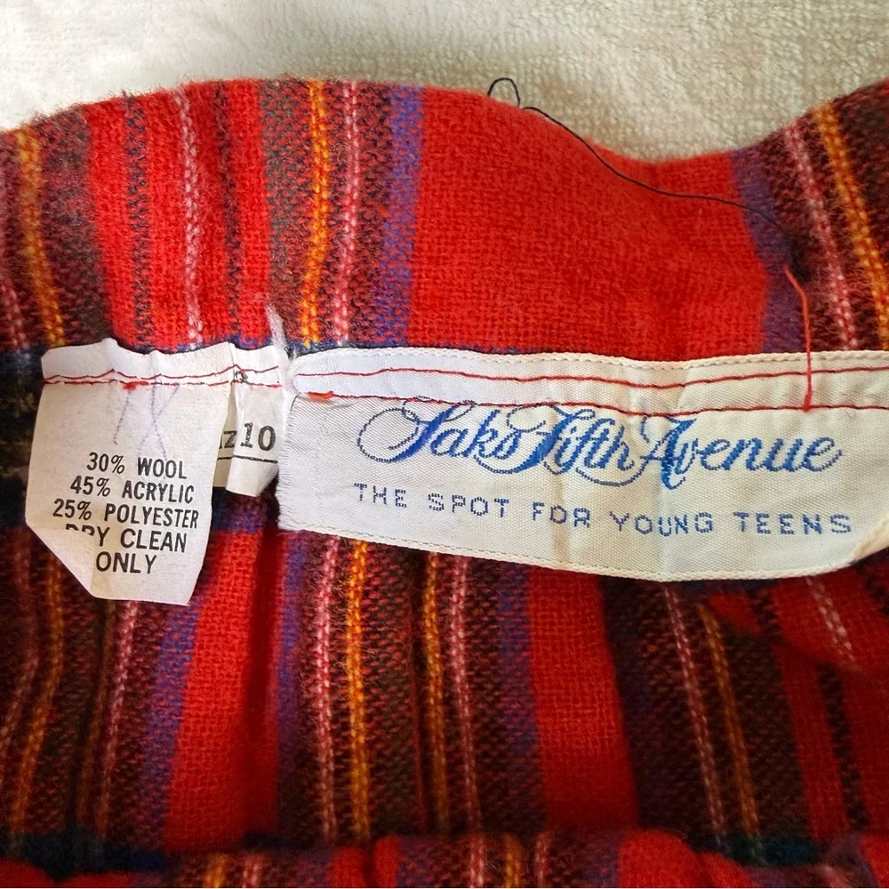 Vintage Red Tartan Pleated Maxi Skirt - Picture 3 of 6
